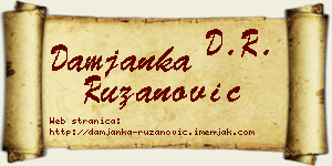 Damjanka Ružanović vizit kartica